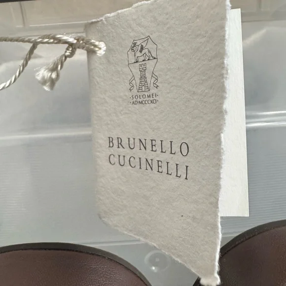 Brunello Cucinelli Espresso Leather Sandals - Picture 2 of 7